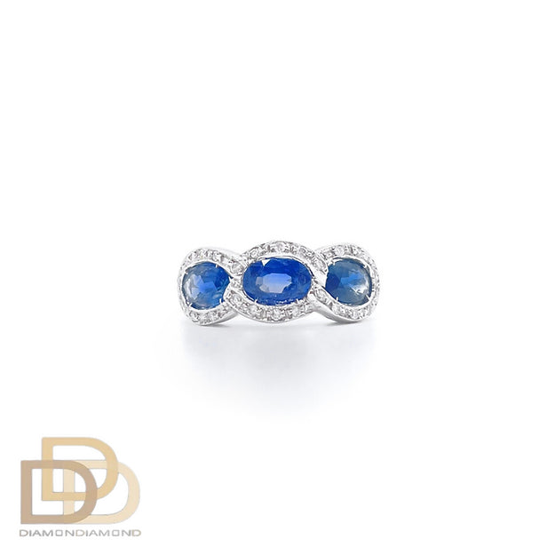 Anello con Zaffiri e Diamanti